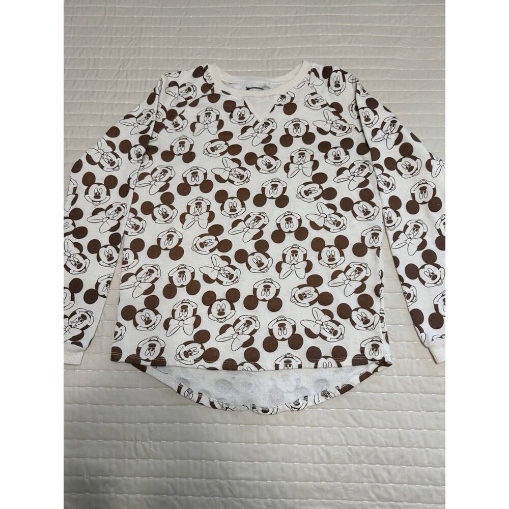Mickey & Minnie Mouse Kids Sweatshirt | Brown & White | Small (3-5)